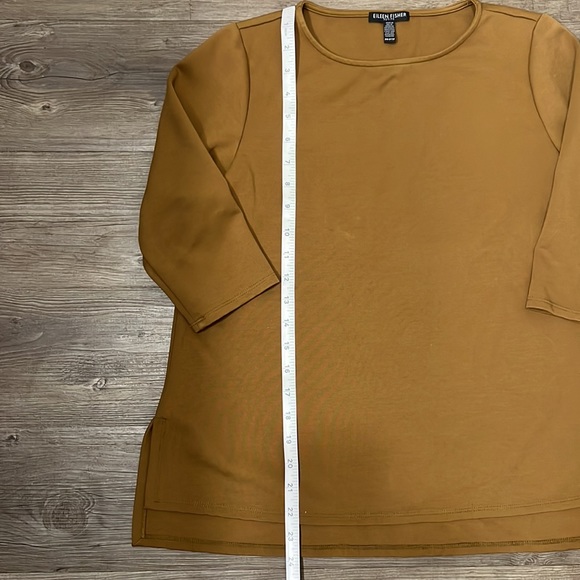 Eileen Fisher Petite Size PP Split Hem 3/4 Sleeve Top - Picture 5 of 8